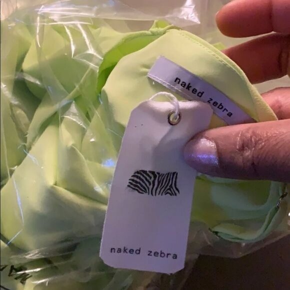 Lime green chiffon sleeveless halter hi-lo dress - Picture 12 of 12